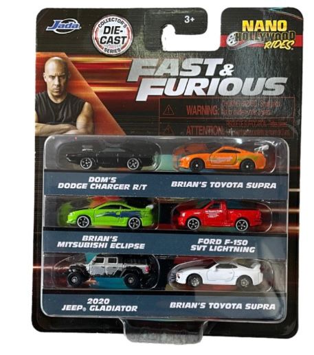 Jada Nano Fast & Furious – Pack 6 Autos (Set D)