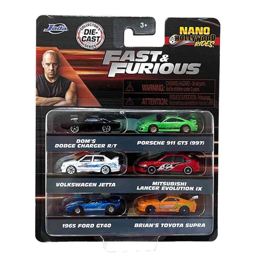 Jada Nano Fast & Furious – Pack 6 Autos (Set F)