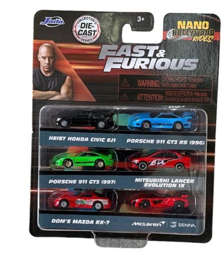 Jada Nano Fast & Furious – Pack 6 Autos (Set C)