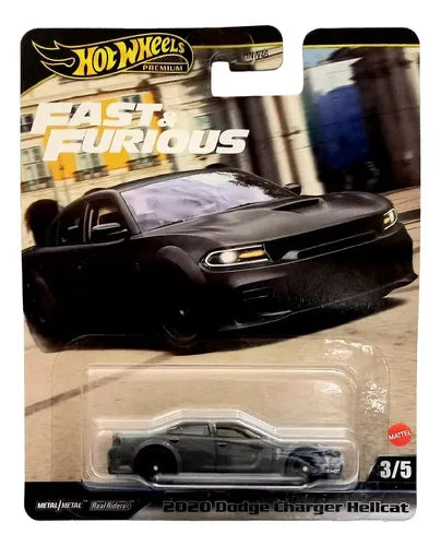 Hot Wheels Premium - Rápido y Furioso - Dodge Charger Hellcat (Gris Oscuro)