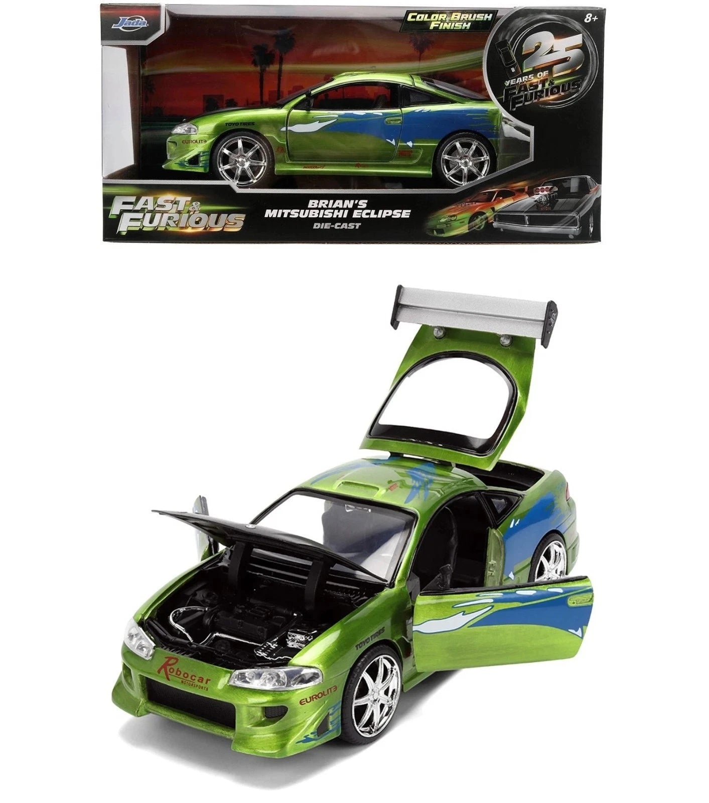 Jada Toys - Rápidos y Furiosos - 25 Aniversario Mitsubishi Eclipse 1:24