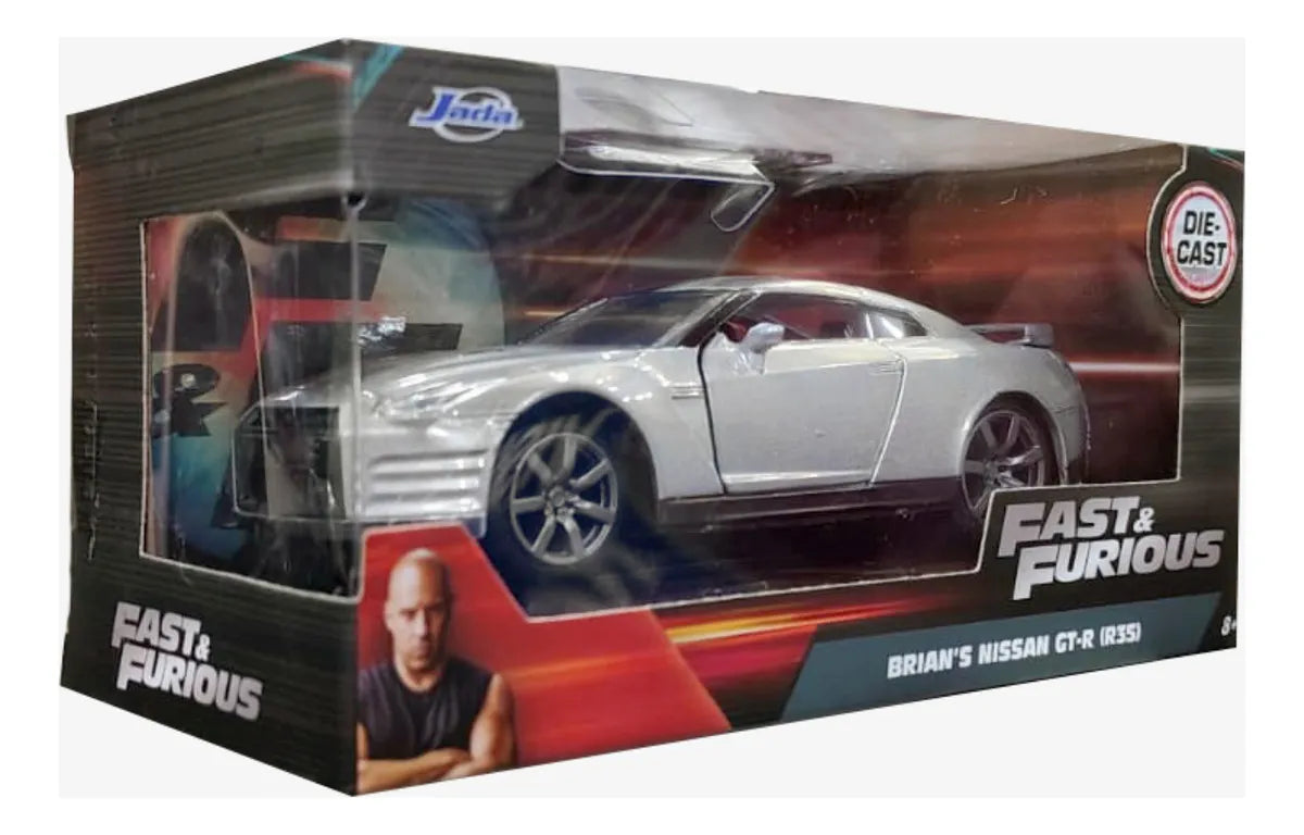 Jada Toys - Rápido y Furioso - Brian’s Nissan GT-R R35 1:32 (Gris)