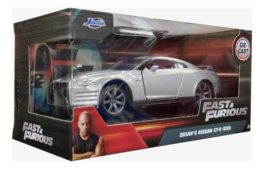 Jada Toys - Rápido y Furioso - Brian’s Nissan GT-R R35 1:32 (Gris)