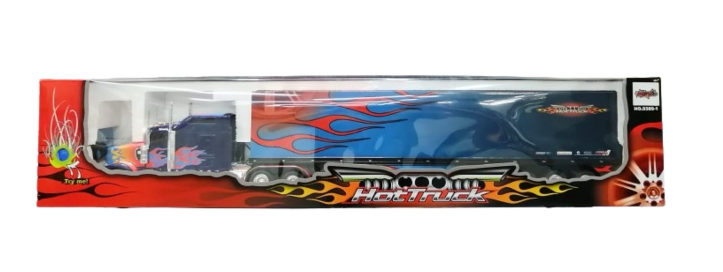 Tráiler de Control Remoto con Luces LED – Diseño Flameado