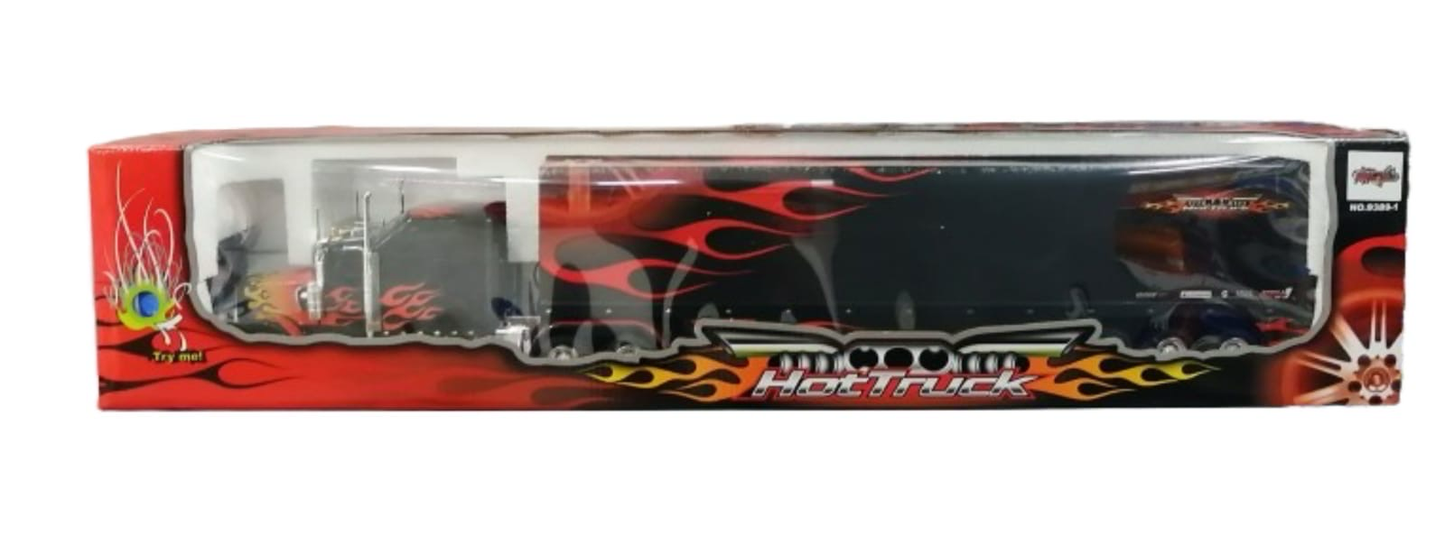 Tráiler de Control Remoto con Luces LED – Diseño Flameado